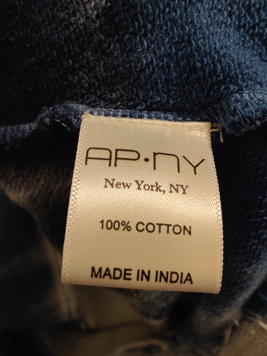 APNY Raw Edge Indigo Tie-dye French Terry Jacket, Size L - Picture 12 of 14